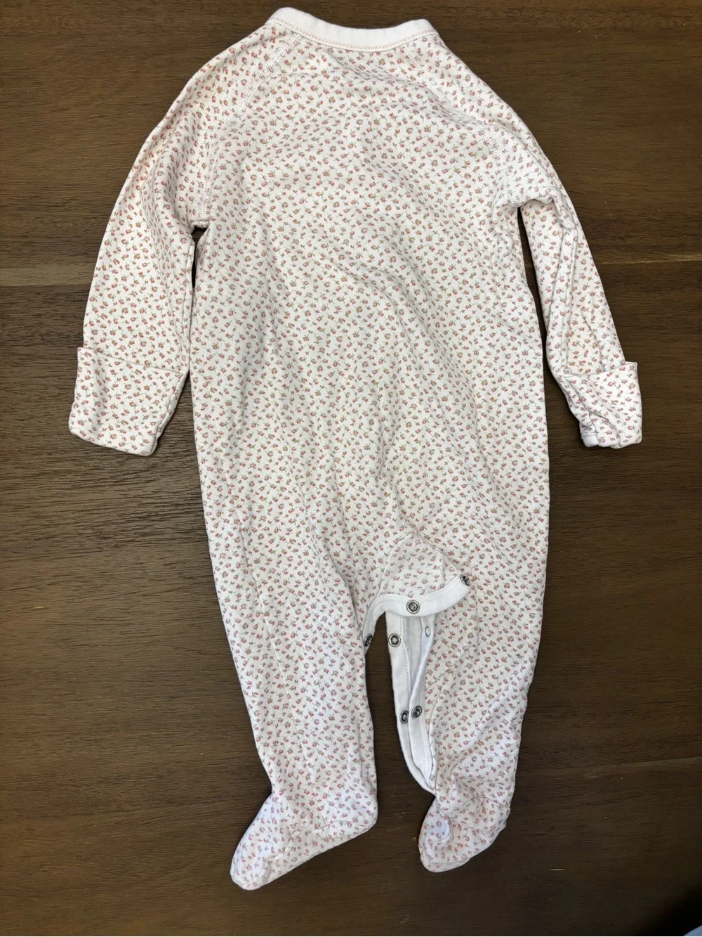 Ralph Lauren Pink Floral Footed One-Piece